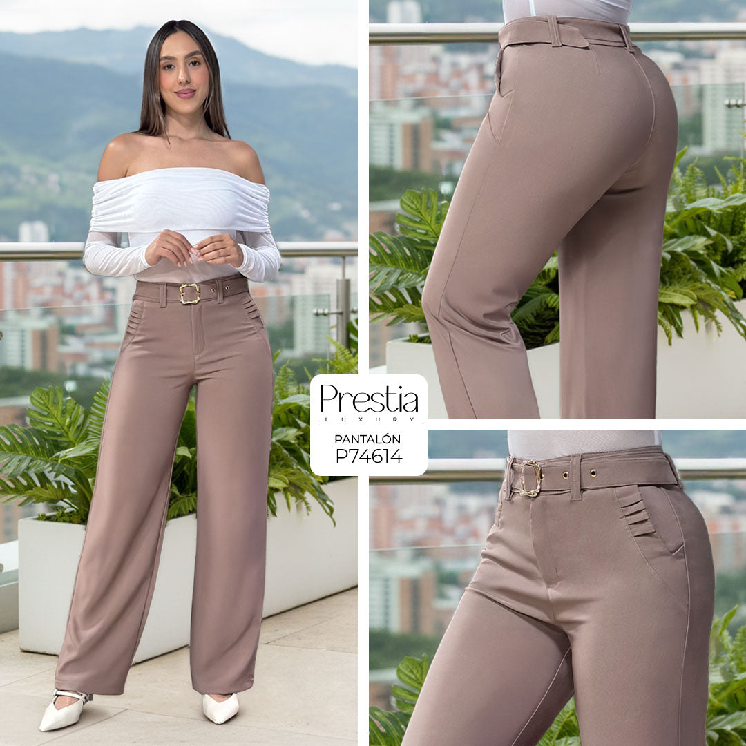 P74614 PANTALON NOCHES DE VIENA MOKA