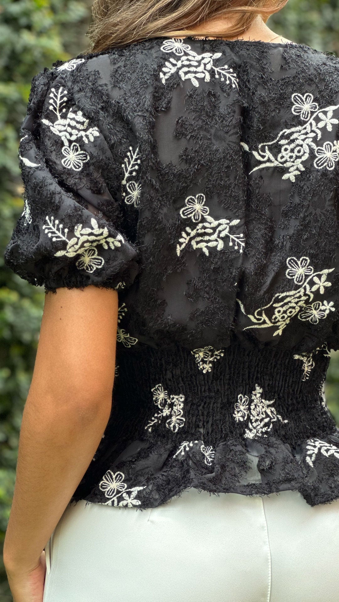 P74617 CONJUNTO LINO BORDADO NEGRO