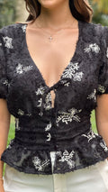 P74617 CONJUNTO LINO BORDADO NEGRO