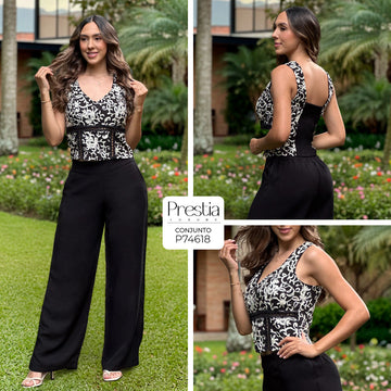 P74618 CONJUNTO OPAL BORDADO NEGRO