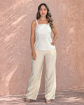 P74627 CONJUNTO LINO BORDADO MARFIL
