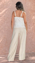 P74627 CONJUNTO LINO BORDADO MARFIL