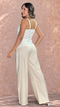P74627 CONJUNTO LINO BORDADO MARFIL