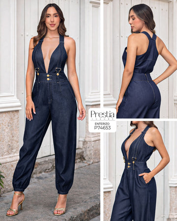 P74653 ENTERIZO CHAMBRAY AZUL