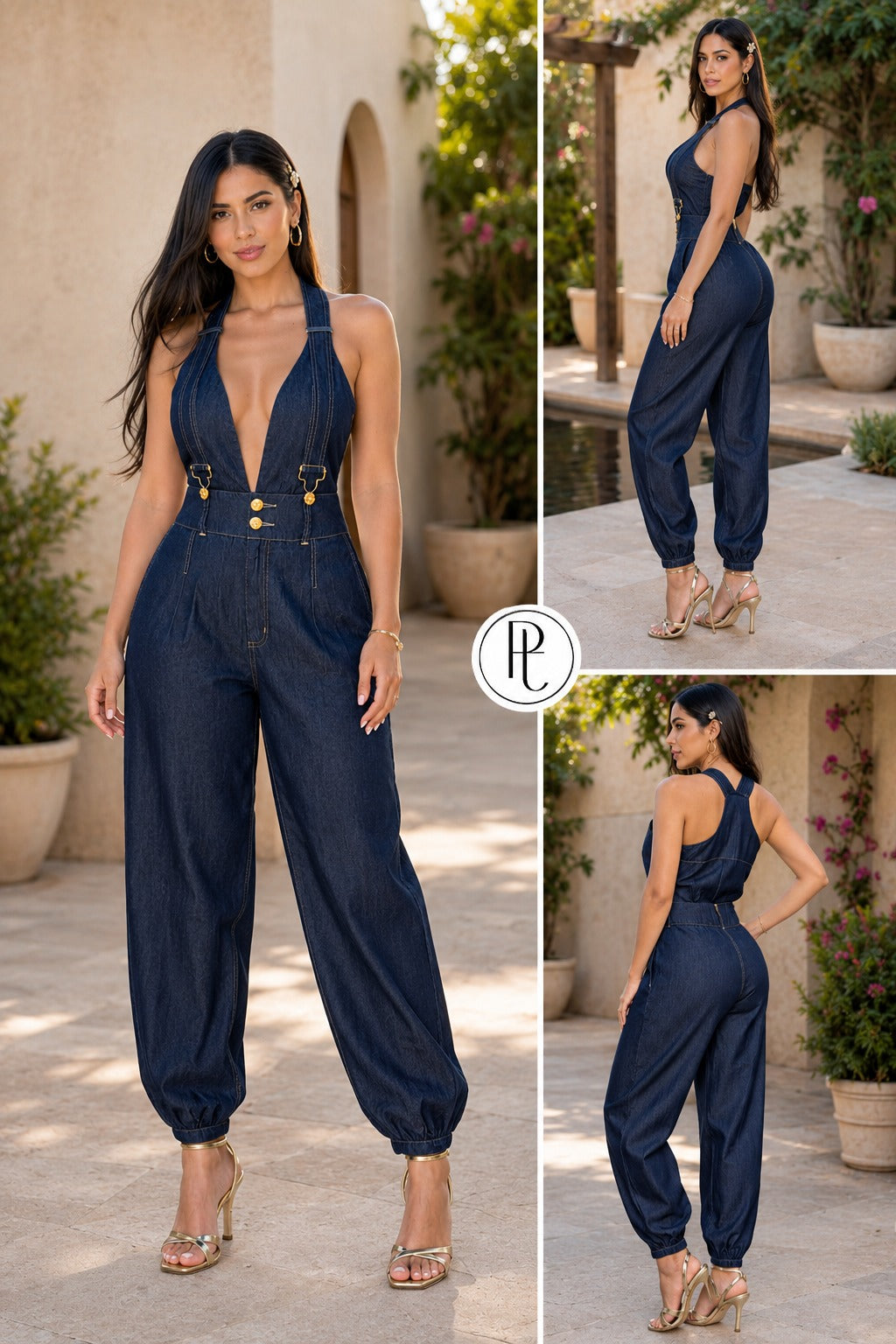 P74653 ENTERIZO CHAMBRAY AZUL