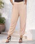 P74655 PANTALON CHIFON CORRUGADO CAMEL