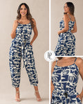 P74661 ENTERIZO LINO ESTAMPADO AZUL