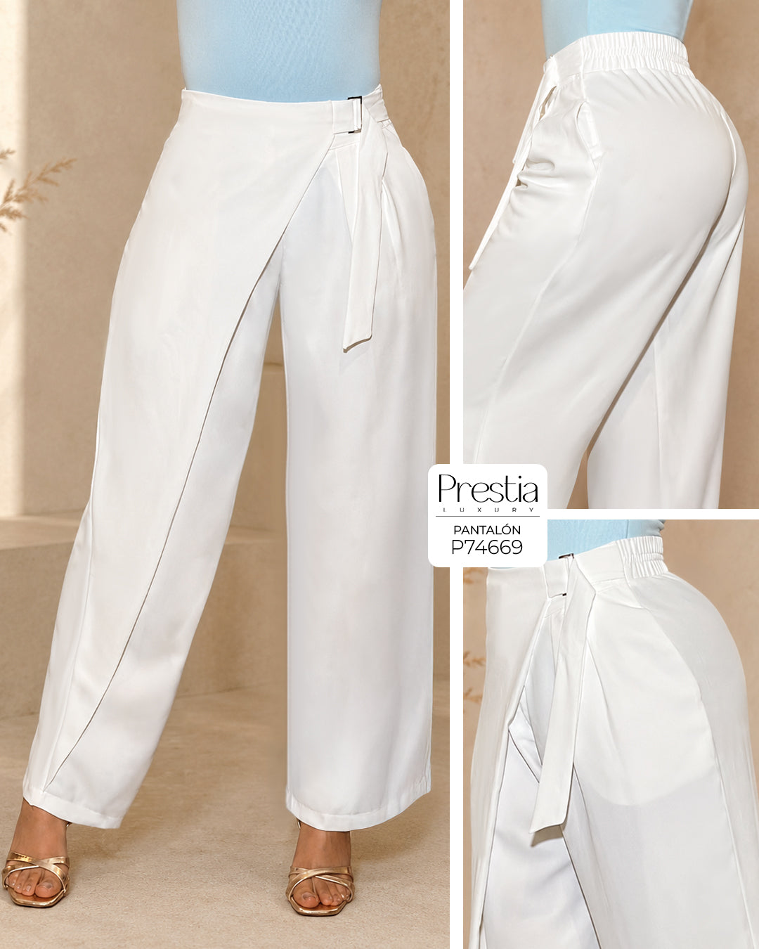 P74669 PANTALON KALIMERA MARFIL