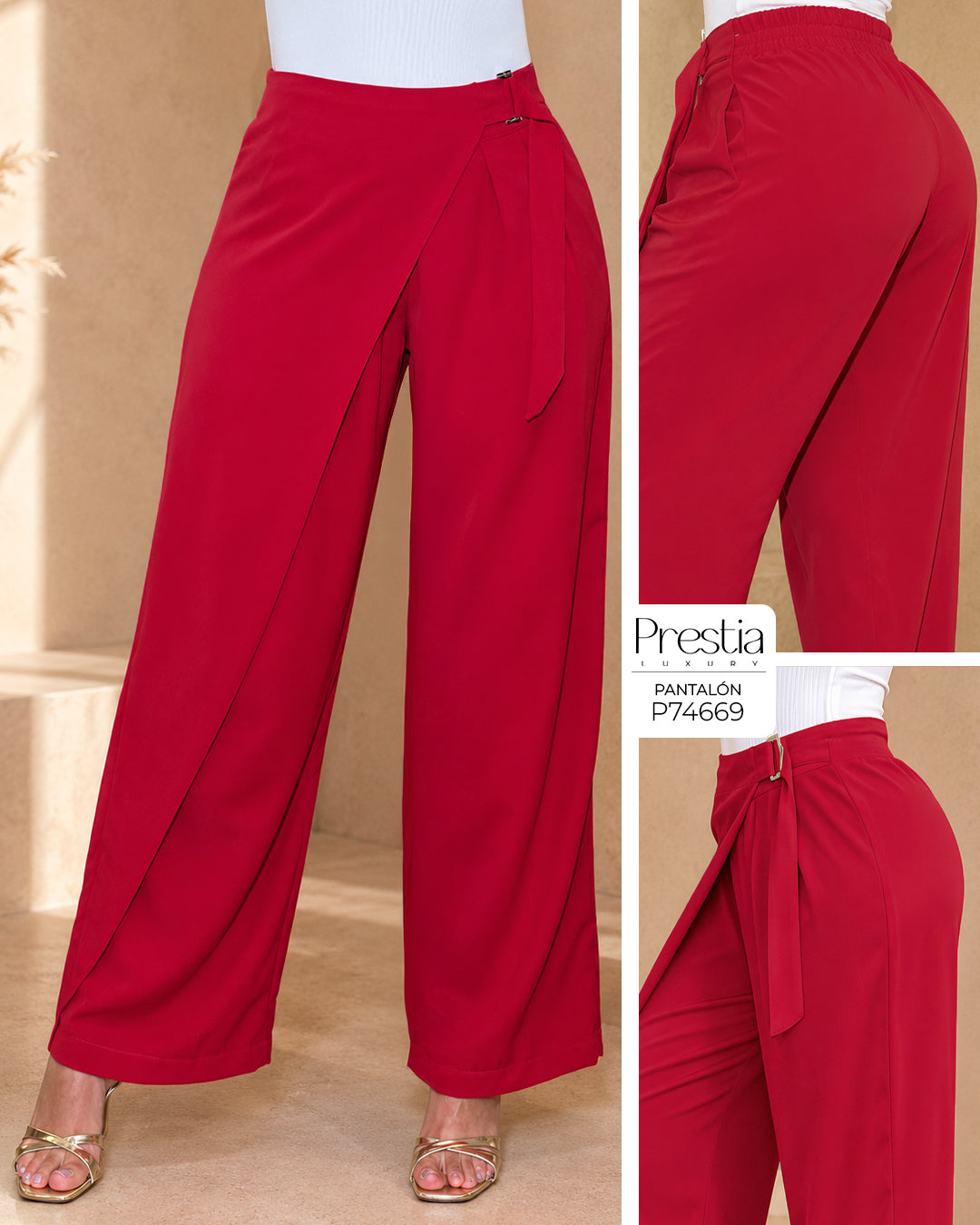 P74669 PANTALON KALIMERA ROJO