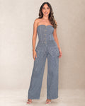 P74678 ENTERIZO INDIGO RAYAS AZUL