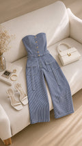 P74678 ENTERIZO INDIGO RAYAS AZUL