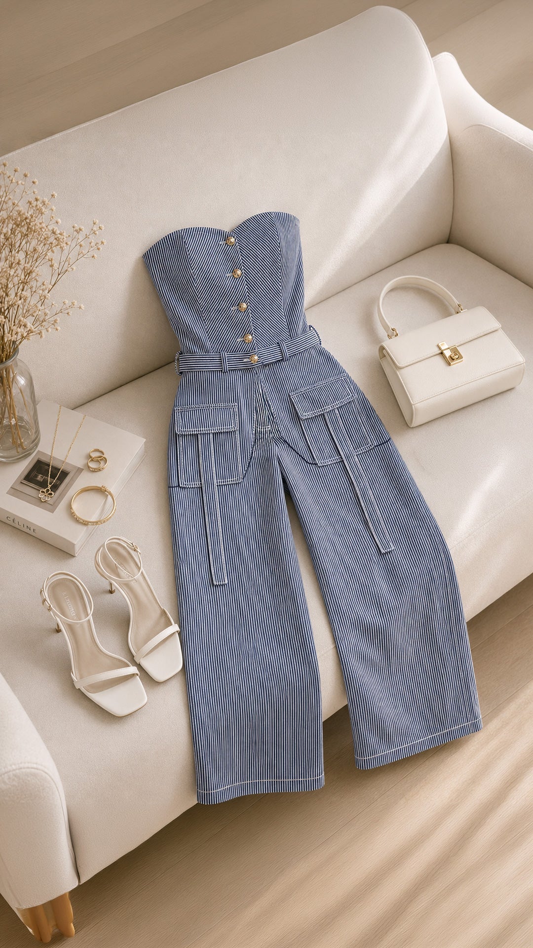 P74678 ENTERIZO INDIGO RAYAS AZUL