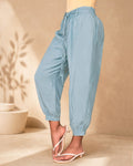 P74680 PANTALON LINO POLIESTER AZUL