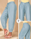 P74680 PANTALON LINO POLIESTER AZUL