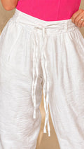 P74680 PANTALON LINO POLIESTER MARFIL