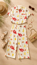 P74684 CONJUNTO DUBAI ESTAMPADO AMARILLO