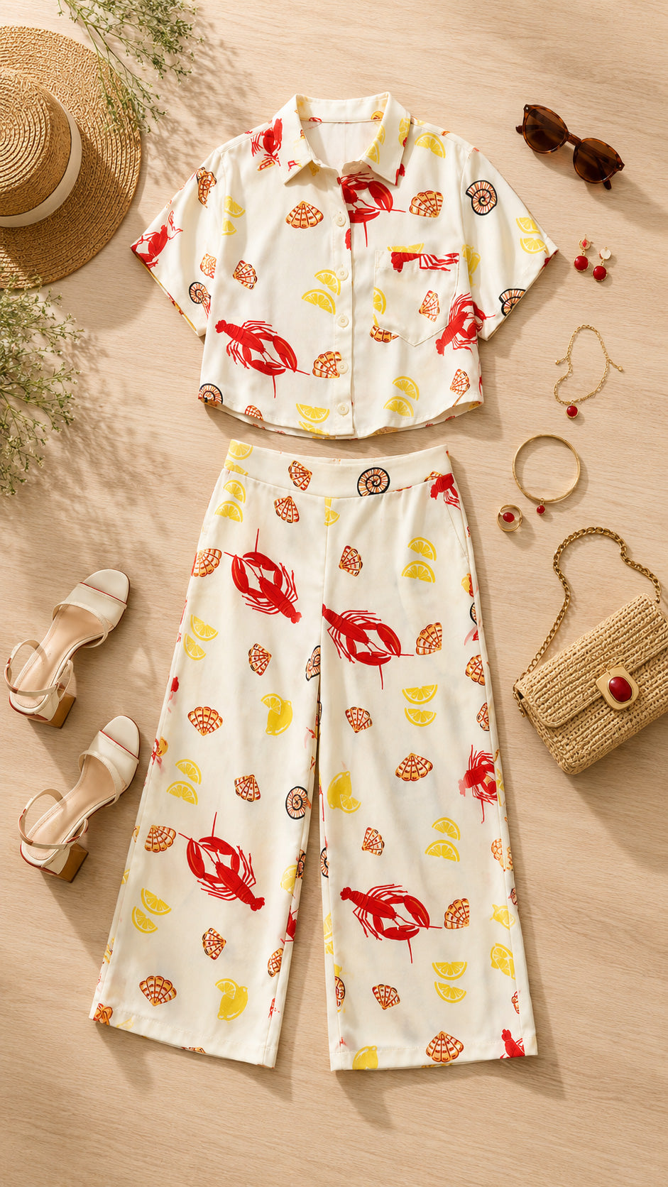 P74684 CONJUNTO DUBAI ESTAMPADO AMARILLO