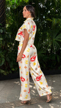 P74684 CONJUNTO DUBAI ESTAMPADO AMARILLO