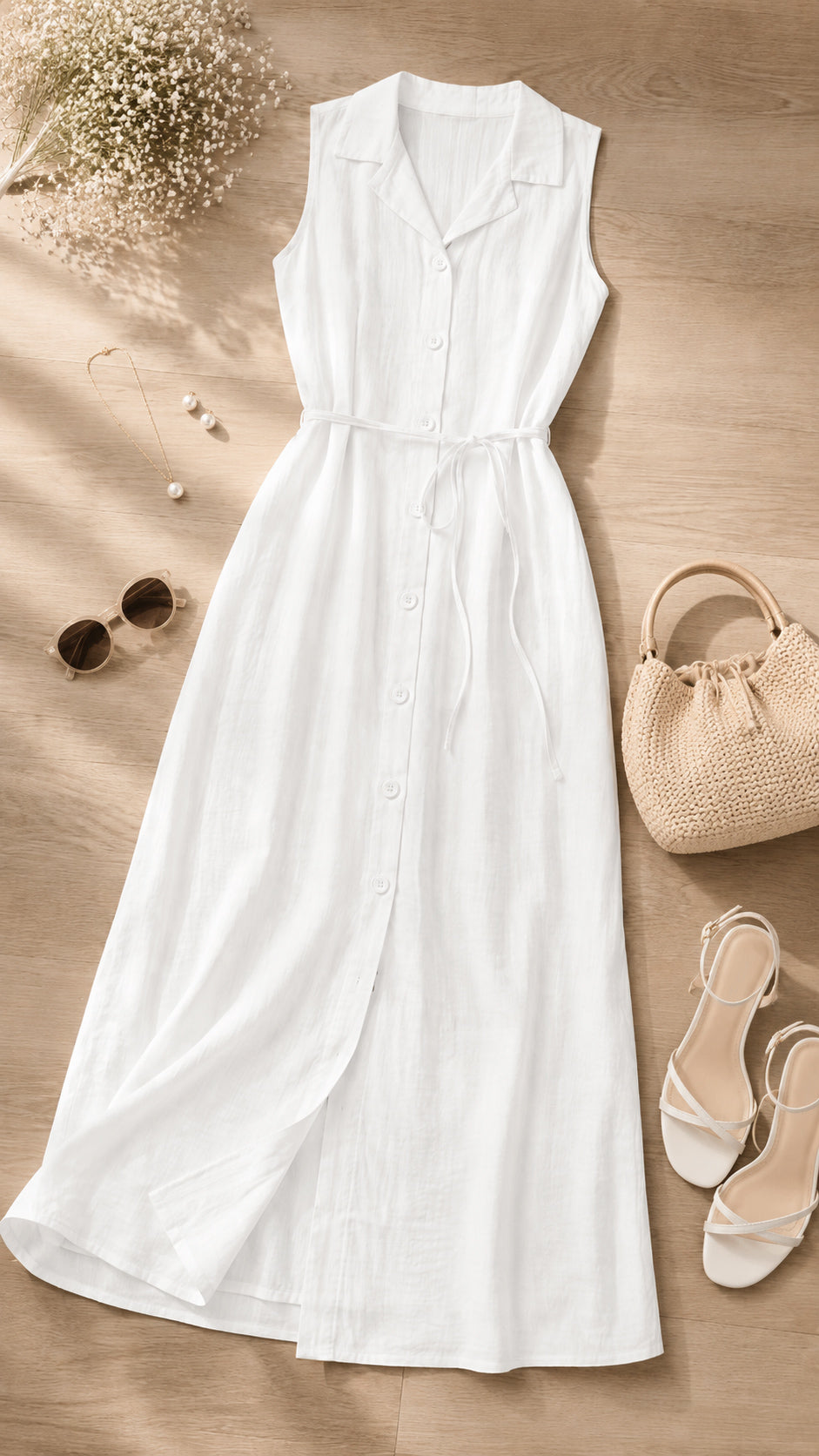 P74699 VESTIDO PLANO BLANCO