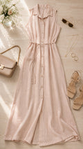 P74699 VESTIDO PLANO CAMEL