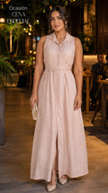P74699 VESTIDO PLANO CAMEL