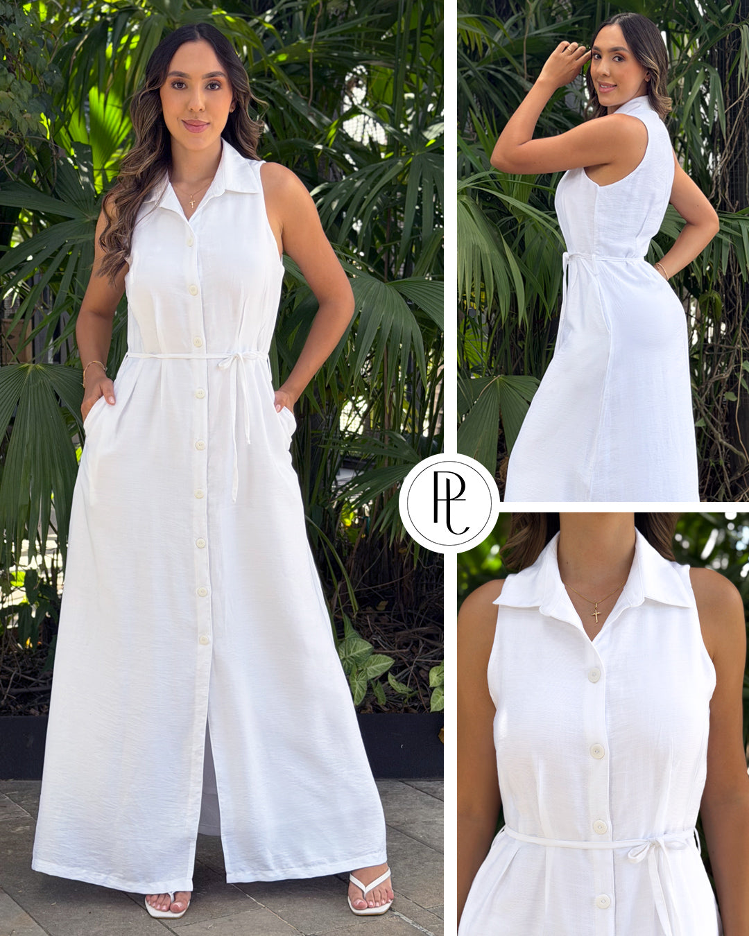 P74699 VESTIDO PLANO BLANCO