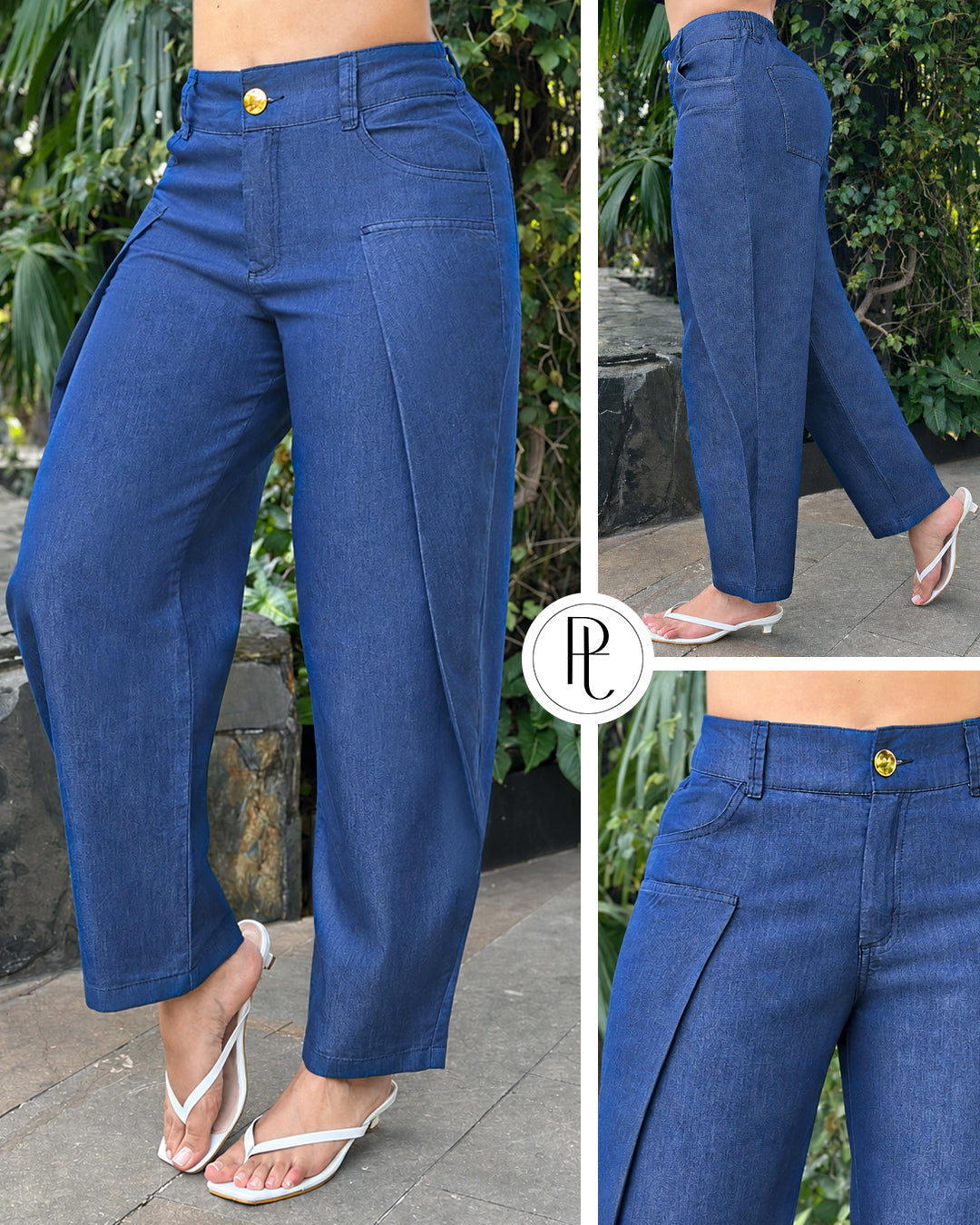 P74700 PANTALON CHAMBRAY AZUL