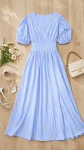 P74702 VESTIDO POPELINA RAYAS ROJO