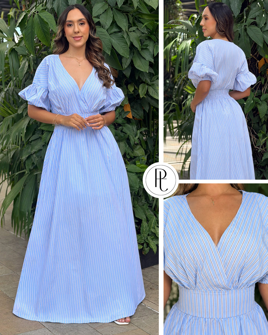 P74702 VESTIDO POPELINA RAYAS AZUL