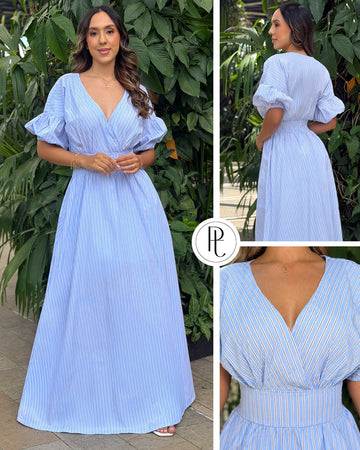 P74702 VESTIDO POPELINA RAYAS AZUL
