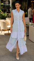 P74703 VESTIDO LINO AZUL