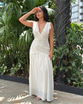 P74715 VESTIDO PLANO EFECTO MARFIL