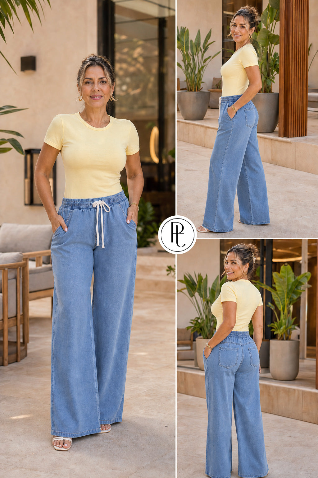 P74416 PANTALÓN INDIGO AZUL